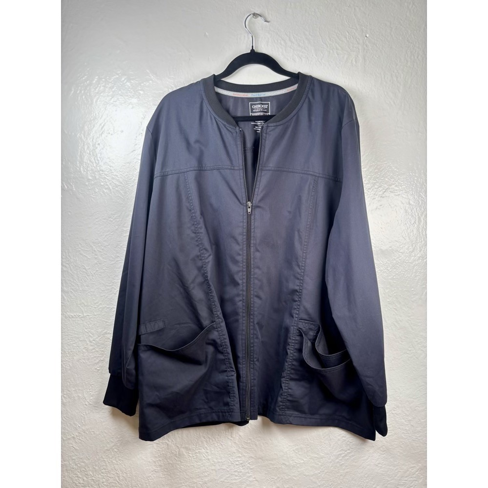 Cherokee Scrub Jacket 3XL Black Zip Front Medical Nursing Healthcare Vet Tech